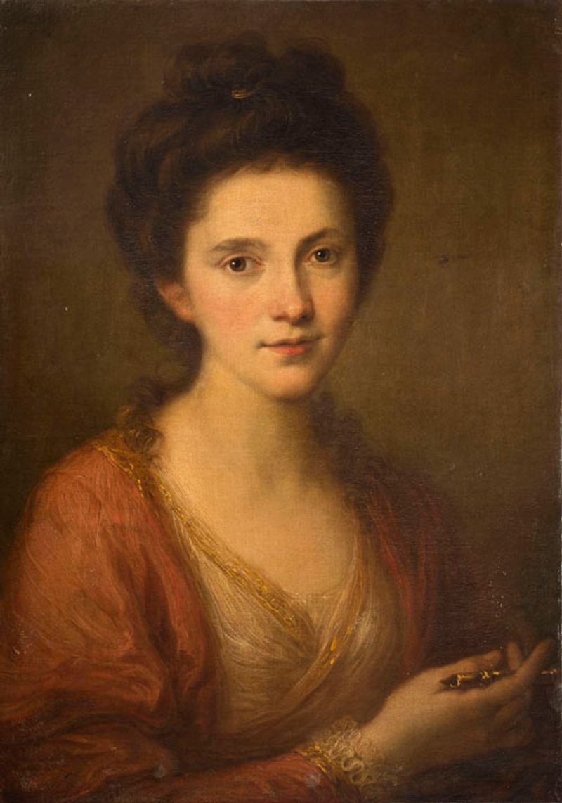 Angelika Kauffmann Selbstbildnis mit Zeichengriffel, um 1768 Öl auf Leinwand, 60,8 x 43,4 cm Privatsammlung Privatsammlung/ Foto: AKRP, Justin Piperger